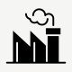 Coal plant emission icon vector air pollution campaign in flat graphic